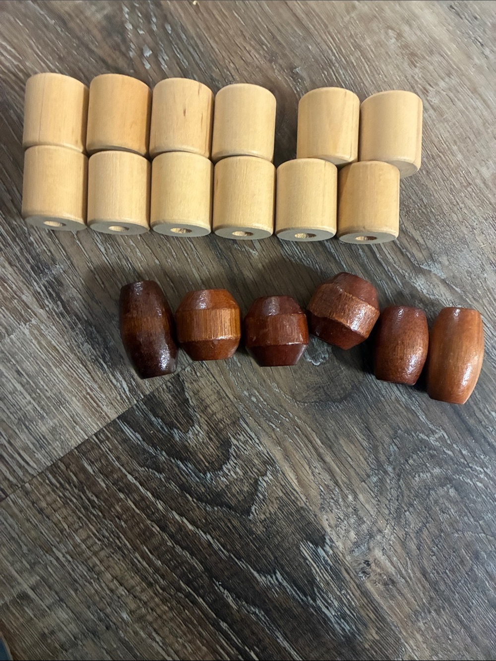 Wooden craft beads assortment